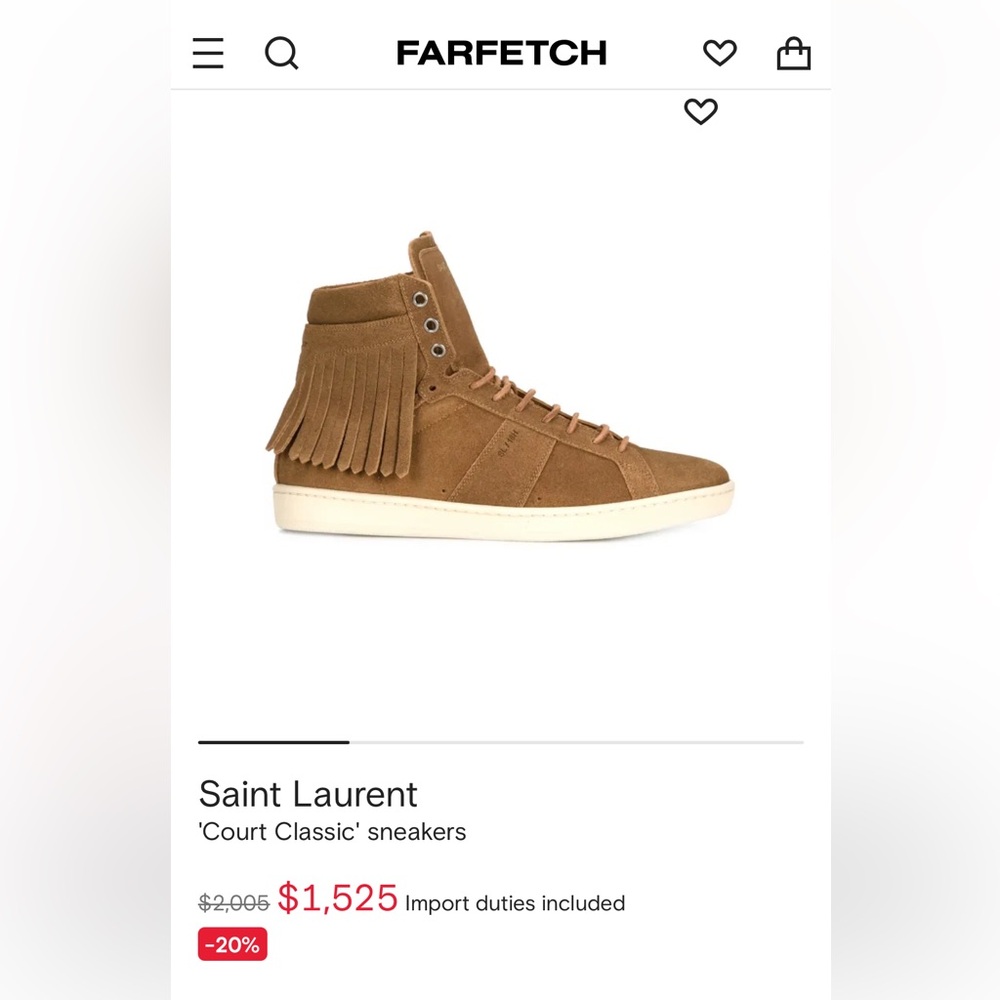 Saint Laurent Brown 'Court Classic' Suede High-top Sneakers 40.5